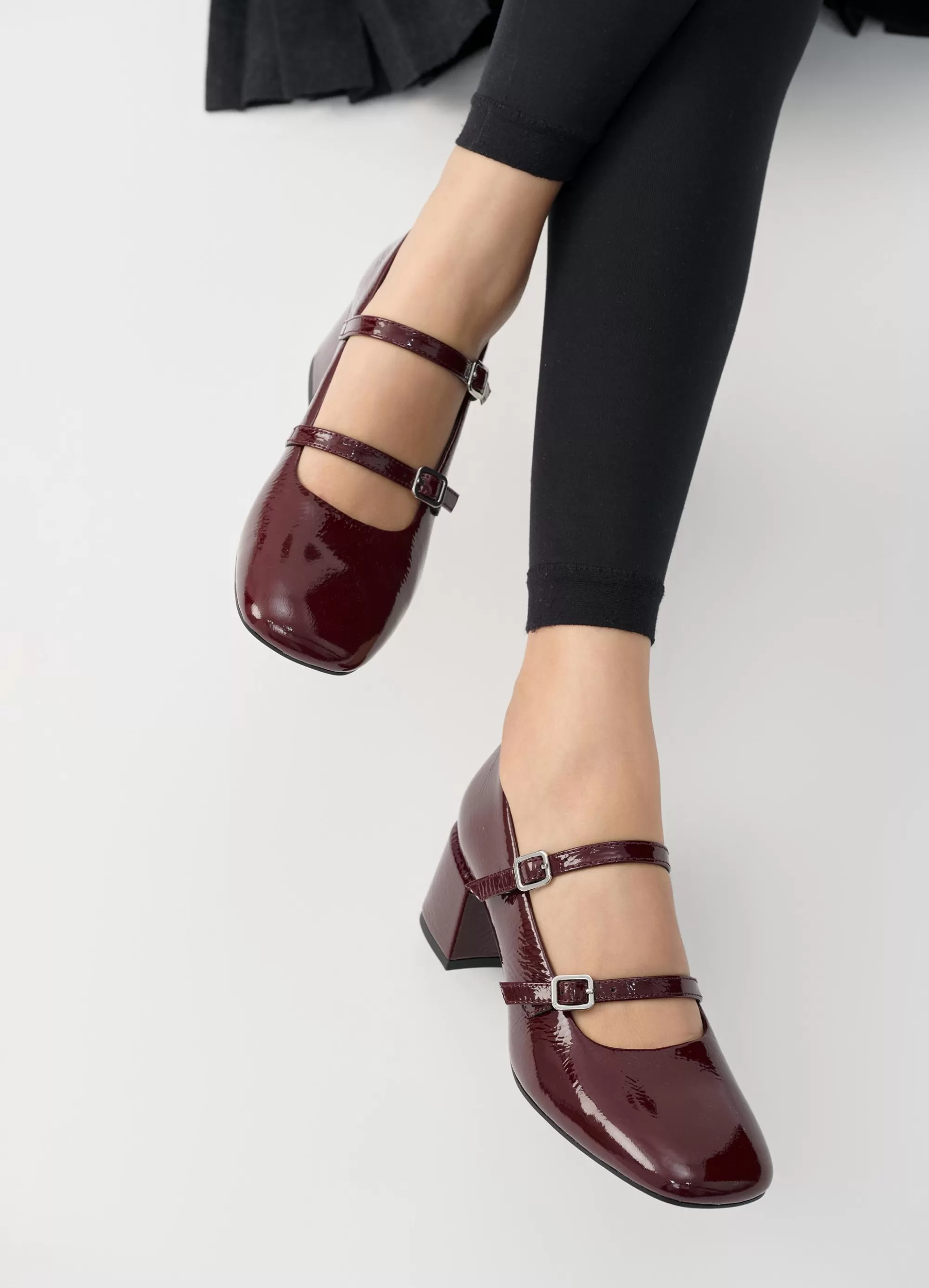 Vagabond Pumps | Mary Janes | ADISON PUMPS DarkRedpatentleather