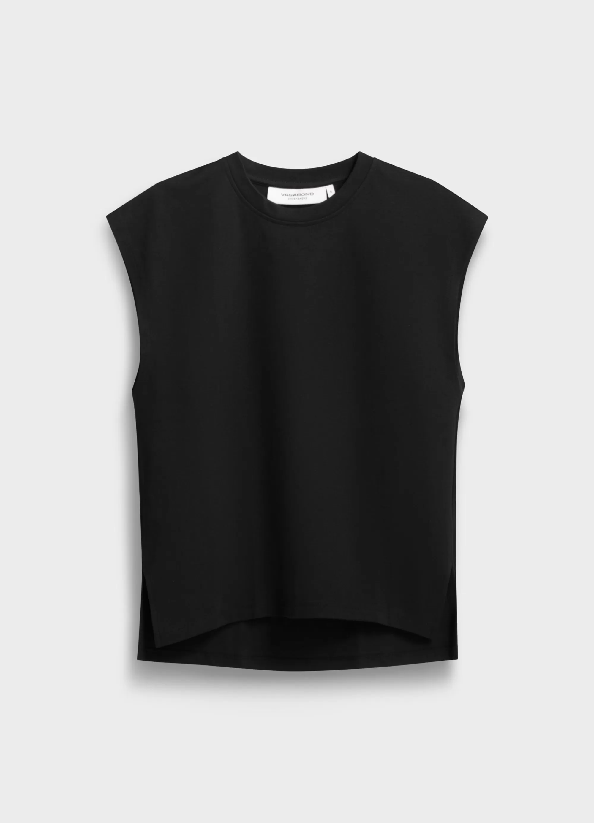 Vagabond Tops | BOXY TANK TOP Blacktextile