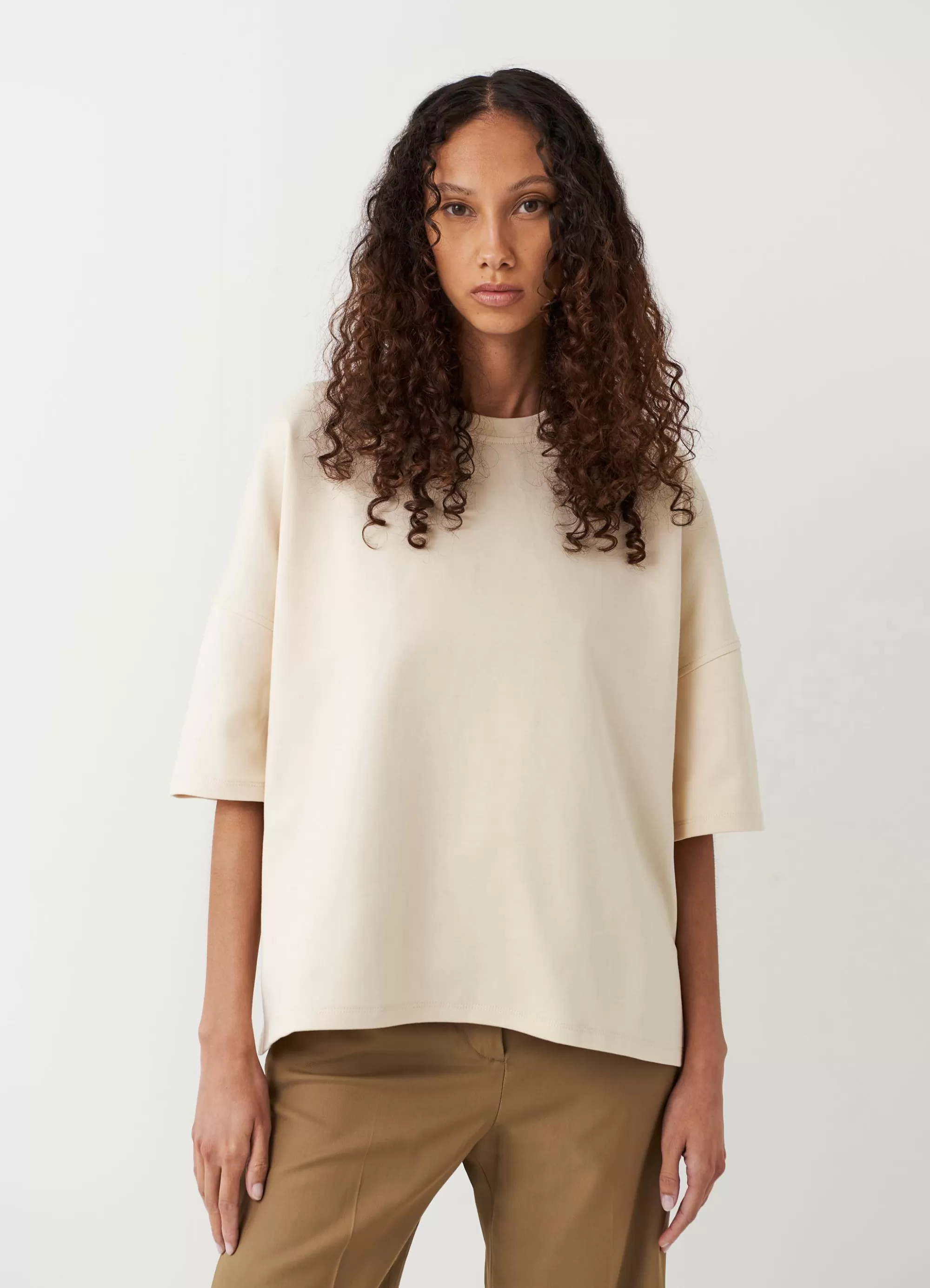 Vagabond Tops | BOXY T-SHIRT W Off-Whitetextile