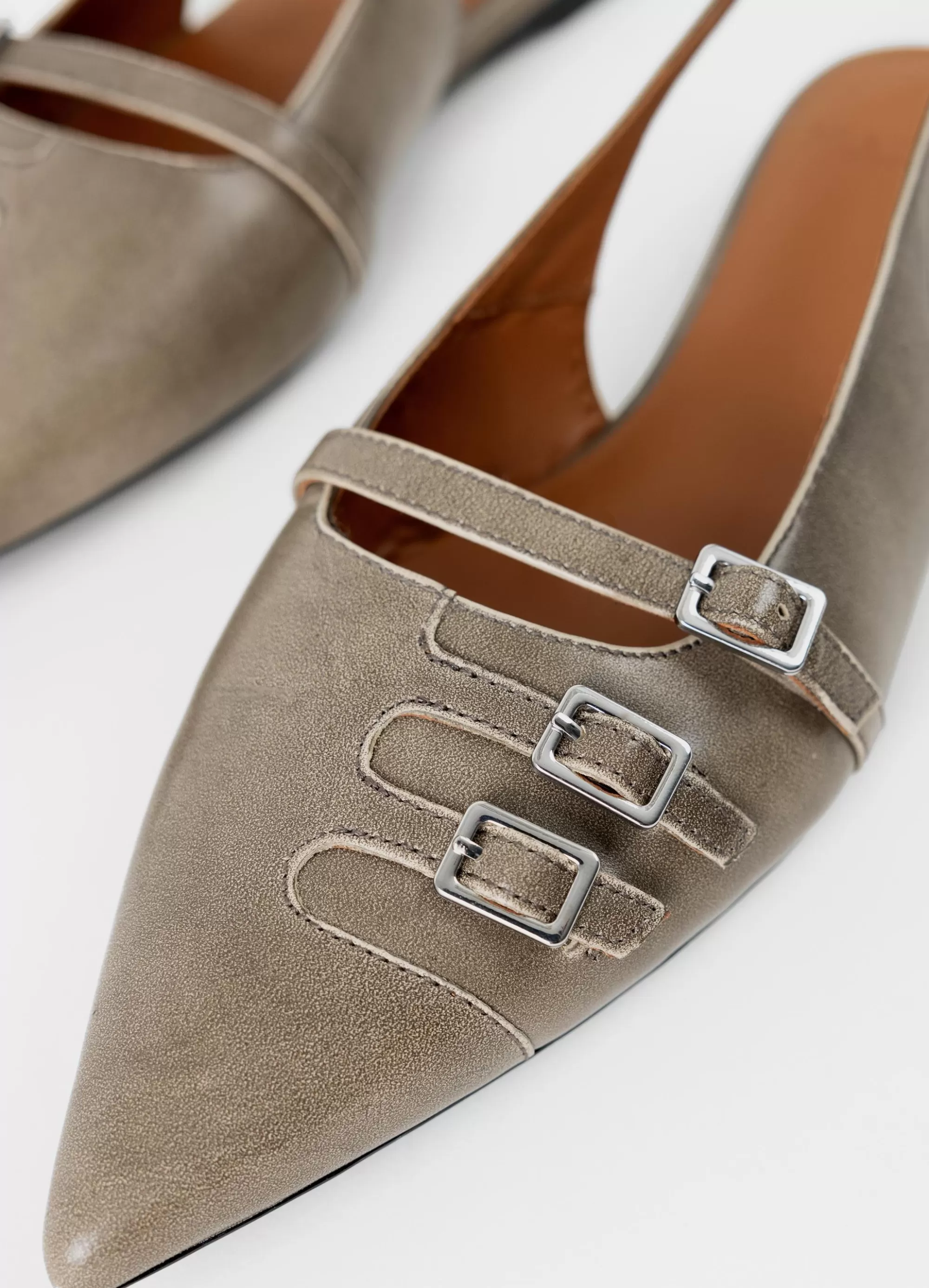 Vagabond Slingbacks | Ballet Flats | HERMINE SHOES Greybrush-offleather