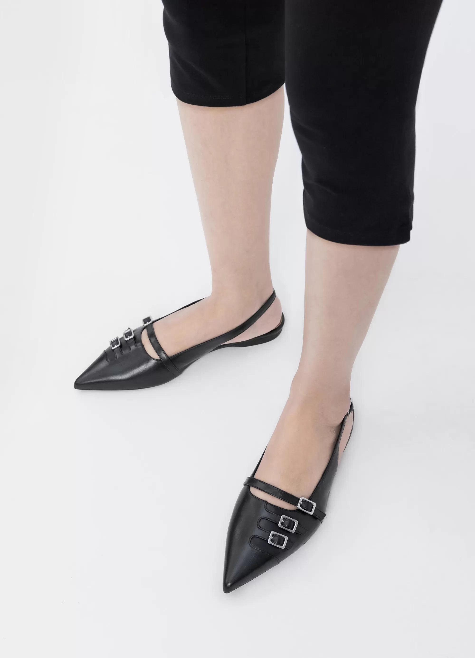 Vagabond Slingbacks | Ballet Flats | HERMINE SHOES Blackleather