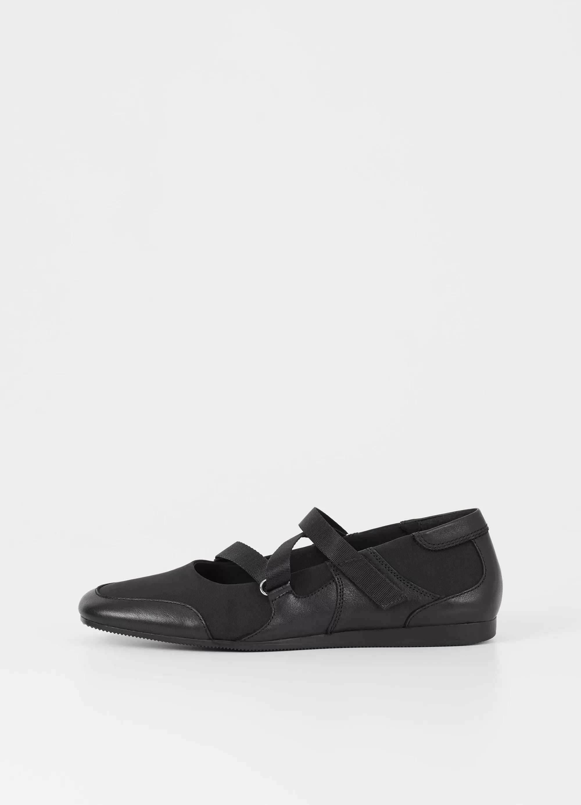 Vagabond Ballet Flats | HILLARY SHOES Blackleather/textile